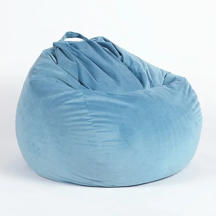 for Baby Blue Teardrop Velvet Puff Bean Bag Seat living room furniture home bean The seat OEM or ODM foam stuffed lounger