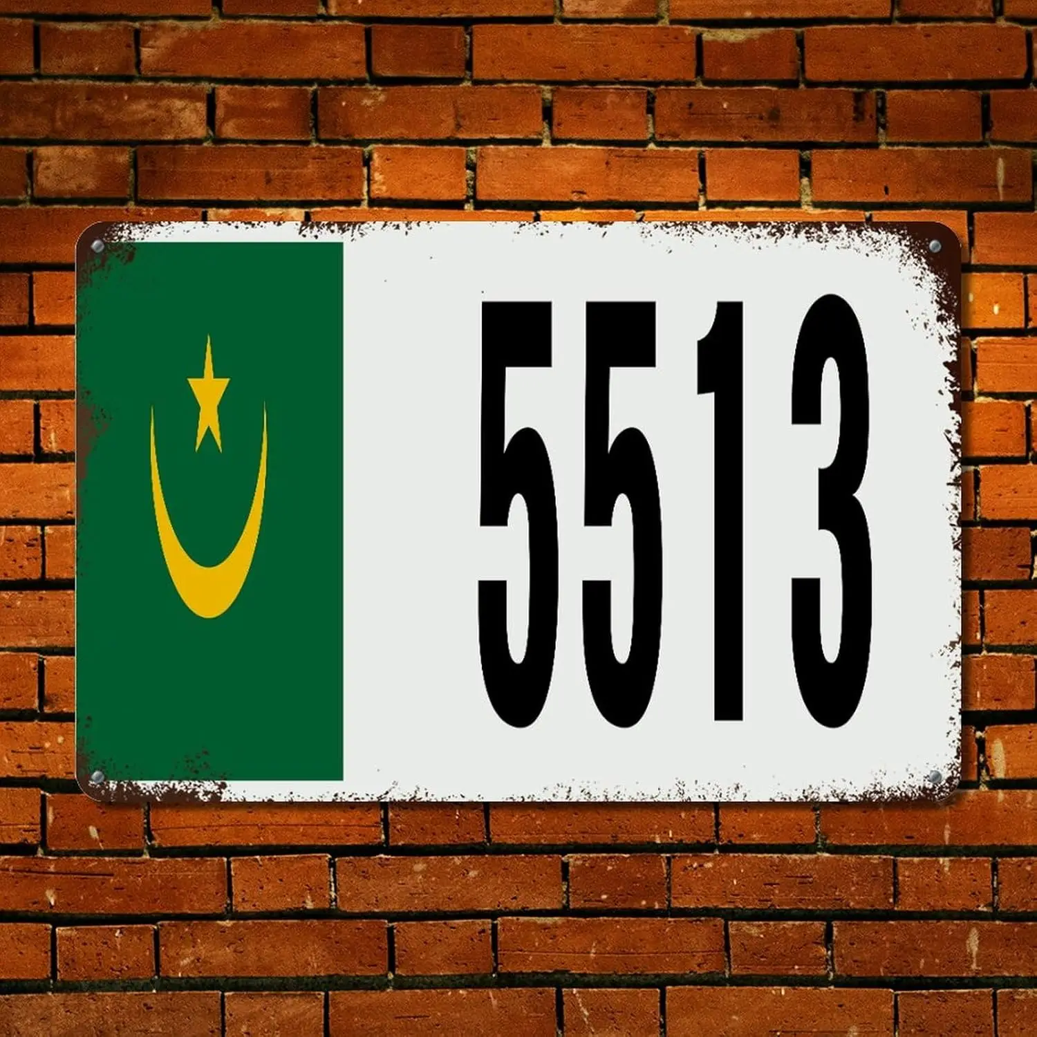 Mauritania Flag Wall Art Decor Metal Sign Mauritania Flag Custom House Number Metal Sign Iron Painting National Symbolic Metal P