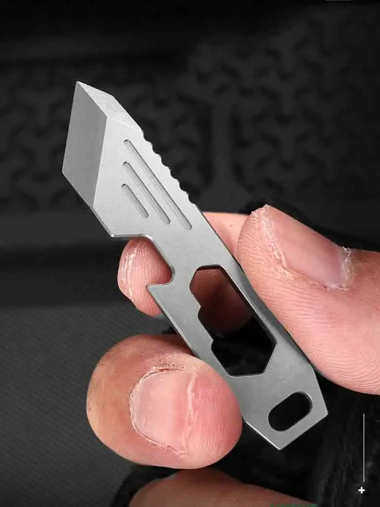 60mm Mini Titan-Brecheisen Schlüsselanhänger EDC Multifunktions-Öffner Gadget Schlüsselanhänger Hebelwerkzeug Flaschenöffner – Detail 13