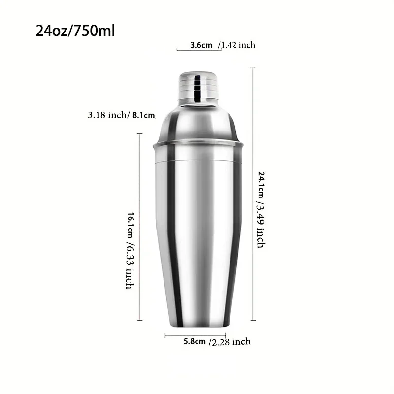 3/6 Stück Cocktail Shaker Edelstahl Barkeeper Tools Margarita Mixer Drink Shaker Martini Sharker Barkeeper Kit – Detail 1