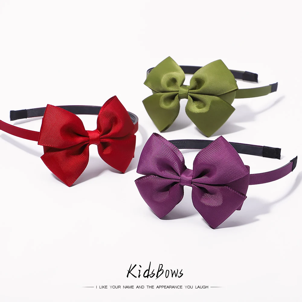 Fashion 1 Pcs Solid Color Large Bow Hairband for Women Korean Retro Headband Girls Vintage Hoop for Hair Bands Hair Accessories