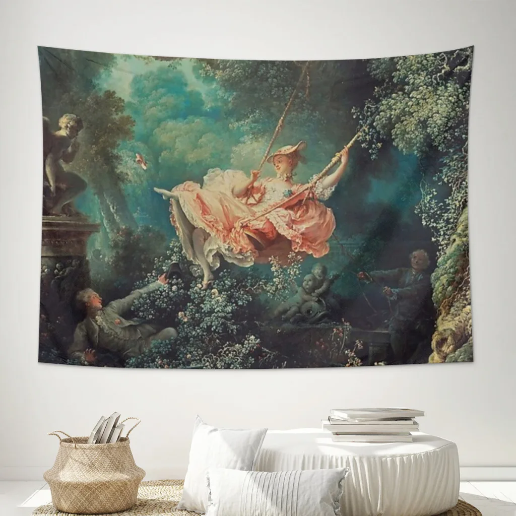 The Swing Painting - Jean-Honoré Fragonard Printed Tapestry,Decorative Tapestry Suitable For Living Room And Bedroom Decoration