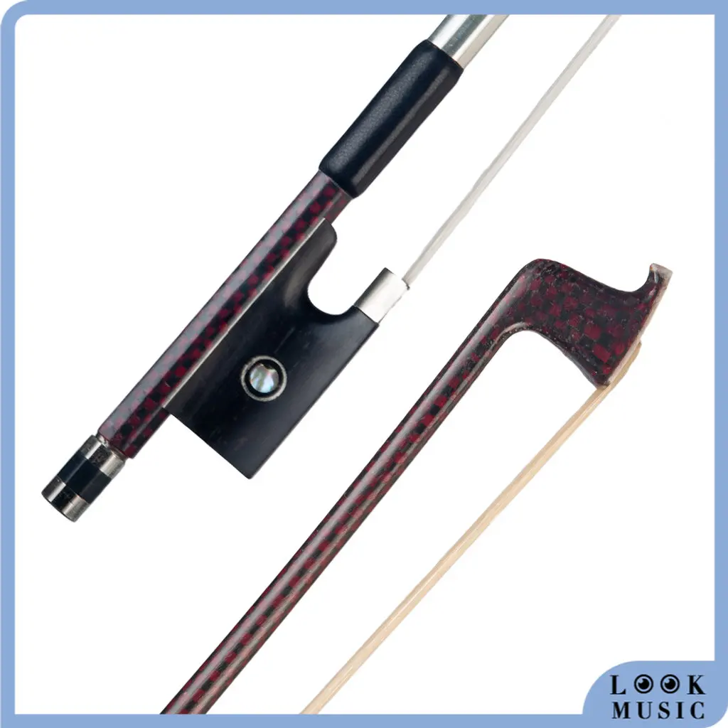 

LOOK Advanced Carbon Fiber Bow 4/4 Violin/ Fiddle Bow Grid Carbon Fiber Round Stick Ebony Frog Full Size Violin Bow