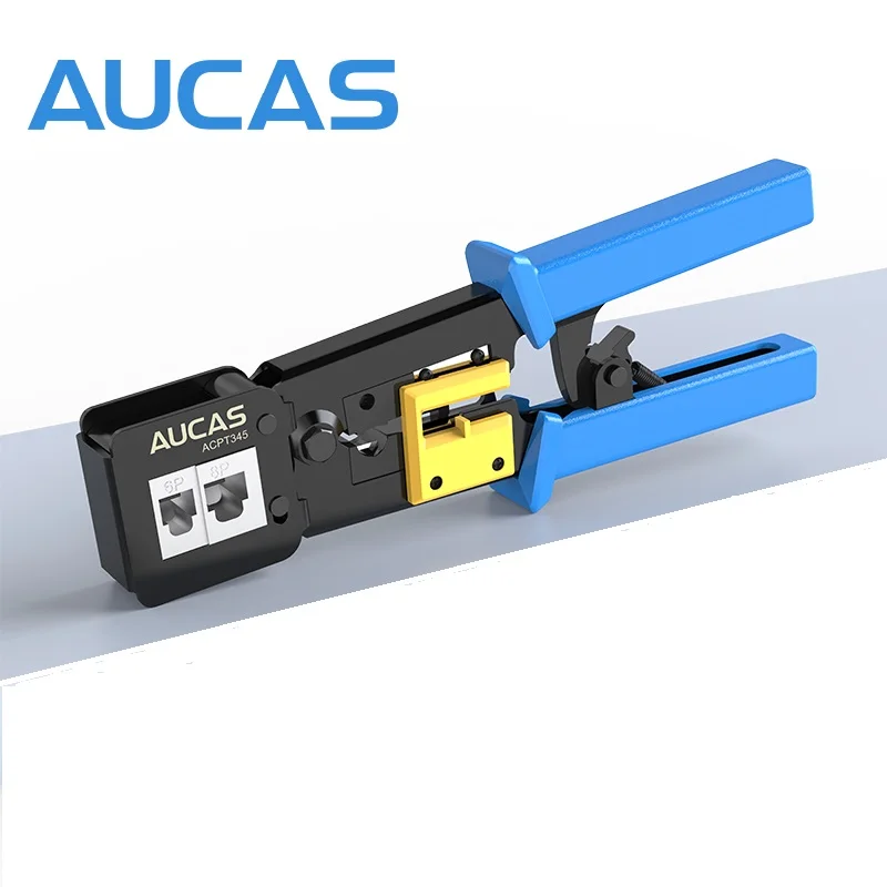 AUCAS RJ45  EZ Through Network Plier  Crimper For Cable Connector Made By Vanadium Steel, Crimping Tool