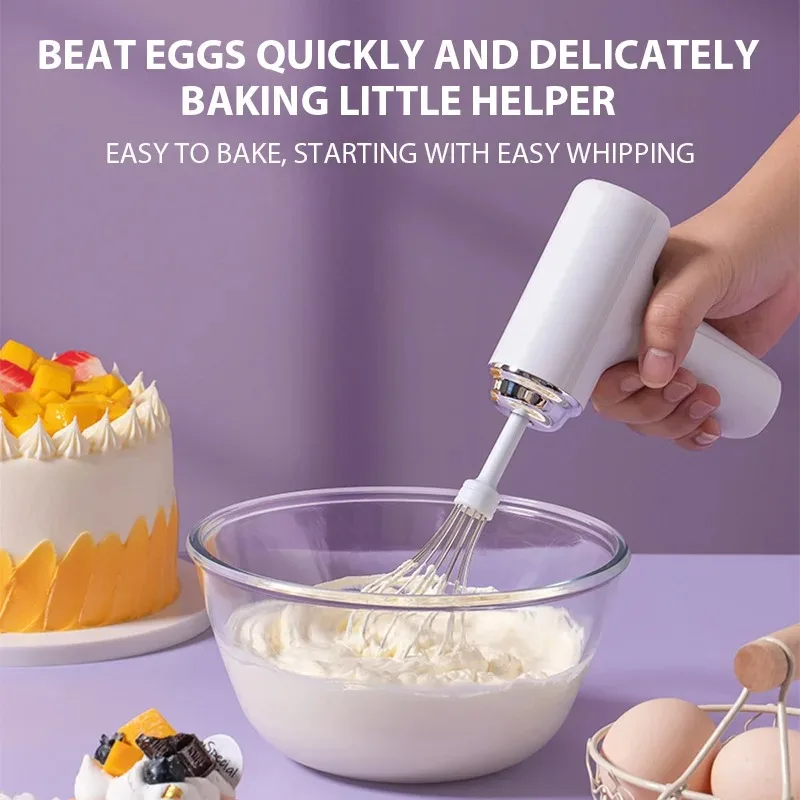 

Электрический венчик для яиц, перезаряжаемый домашний ручной маленький беспроводной венчик для взбивания яиц, крем для выпечки, электрический венчик, блендер, ручной миксер для тортов