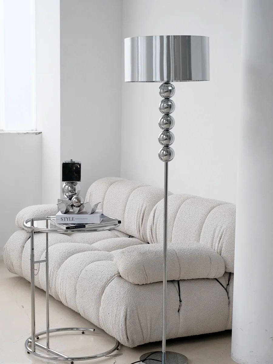 Bauhaus Art tall sliver floor lamp Nordic Led fabric lamp Study Bedroom Bedside Model Room Minimalist floor-standing corner lamp