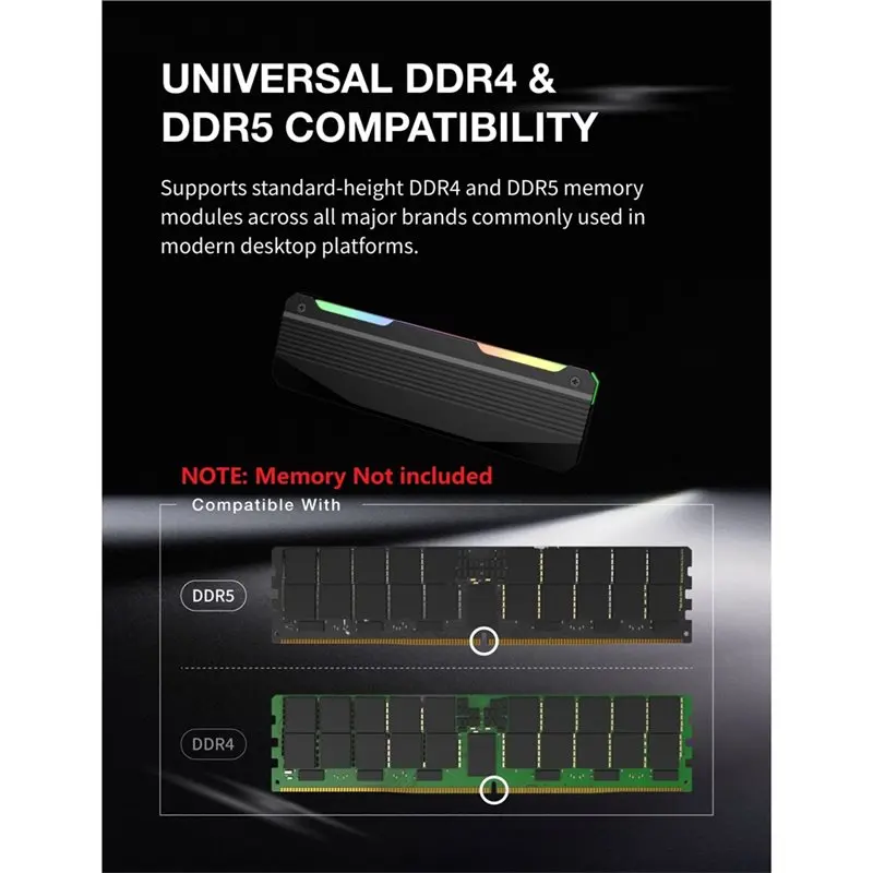 Well Made-DDR4 DDR5 5V 3PIN ARGB RAM Heatsink With Thermal Silicone Pad Memory Heat Sink For Desktop Computer PC