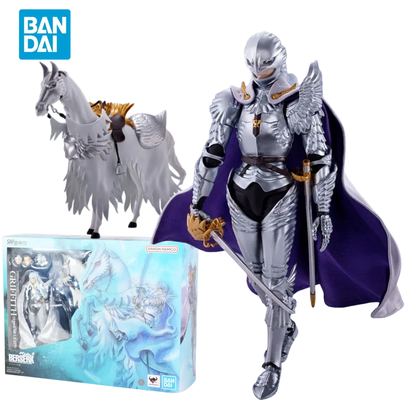 Bandai prawdziwa Berserk Anime figurka SHF Griffith jastrząb światła zabawki figurki akcji dla chłopców ozdoby Model kolekcjonerski na prezent dla dzieci