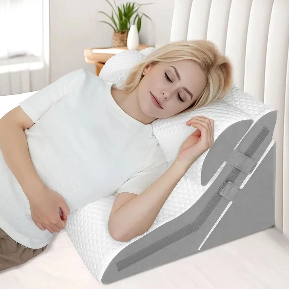 

3Pcs/set Wedge Pillow for Sleeping Adjustable Folding Triangle Pillow for Snoring and After Surgery Back Pain Relief Acid Reflux