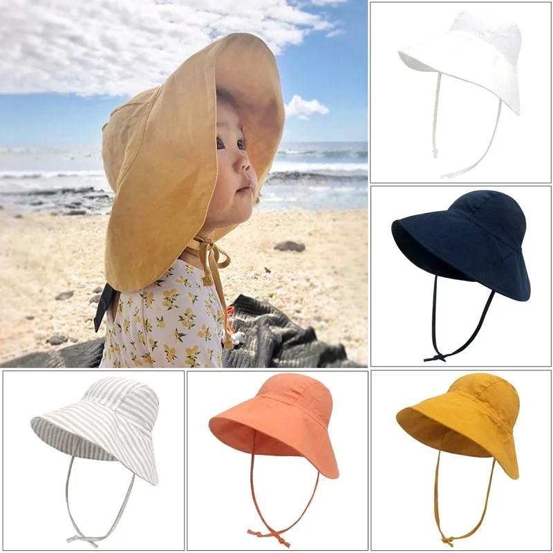 

Baby summer outdoor sun hat breathable large brim pot hat sun hat summer outdoor sun hat