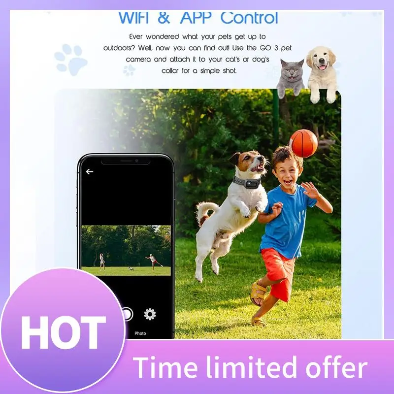 ABFN-4K 30Hz Pet Collar Camera, Animal Vlog Camera Mini Action Camera For Video Records Dog Collar Camera