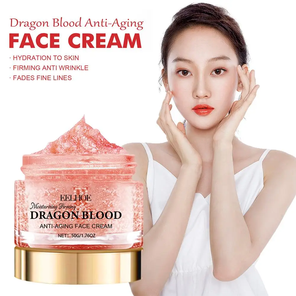 EELHOE Dragon Blood Face Cream Pore Shrinking Facial Rejuvenation Nourishing Hyaluronic Acid Moisturizing Face Brightening Cream