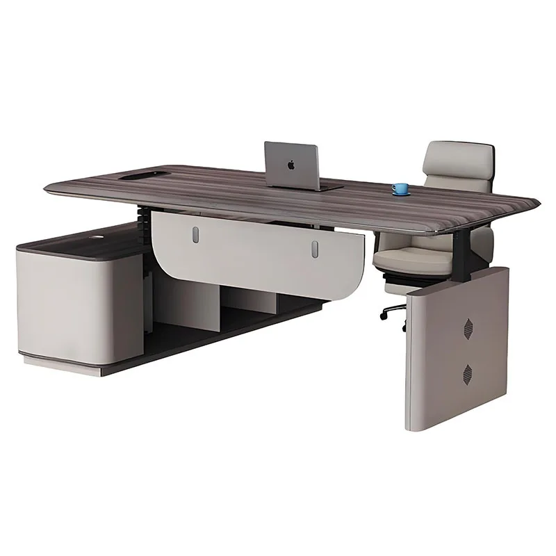 CX Smart Adjustable Boss Table: Office Desk and Chair Combination: Minimalist Modern CEO Manager Desk
