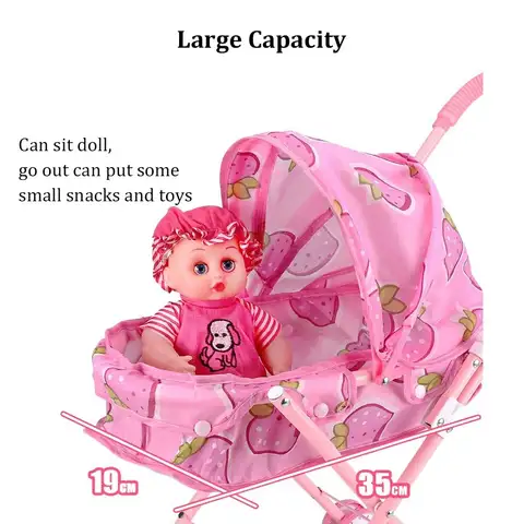 Bambole Carrozzina Passeggino Gioco Gioco Accessori per la casa dei bambini Mobili Giocattolo Giocattolo da gioco per i più piccoli Bambine Ragazzi Bambini