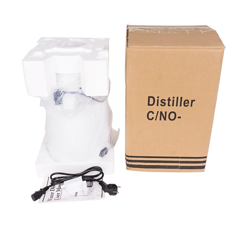 DIVEDEER Distilled Water Machine Filter Stainless Steel Electric Distillation Purifier Water Distiller 220V 750W 4L