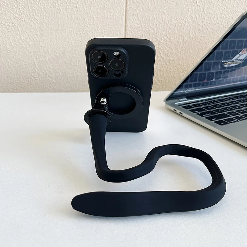 Suporte de telefone magnético macio de silicone para iphone para magsafe multi-ângulo suporte de telefone inteligente para vídeo fotográfico vlog