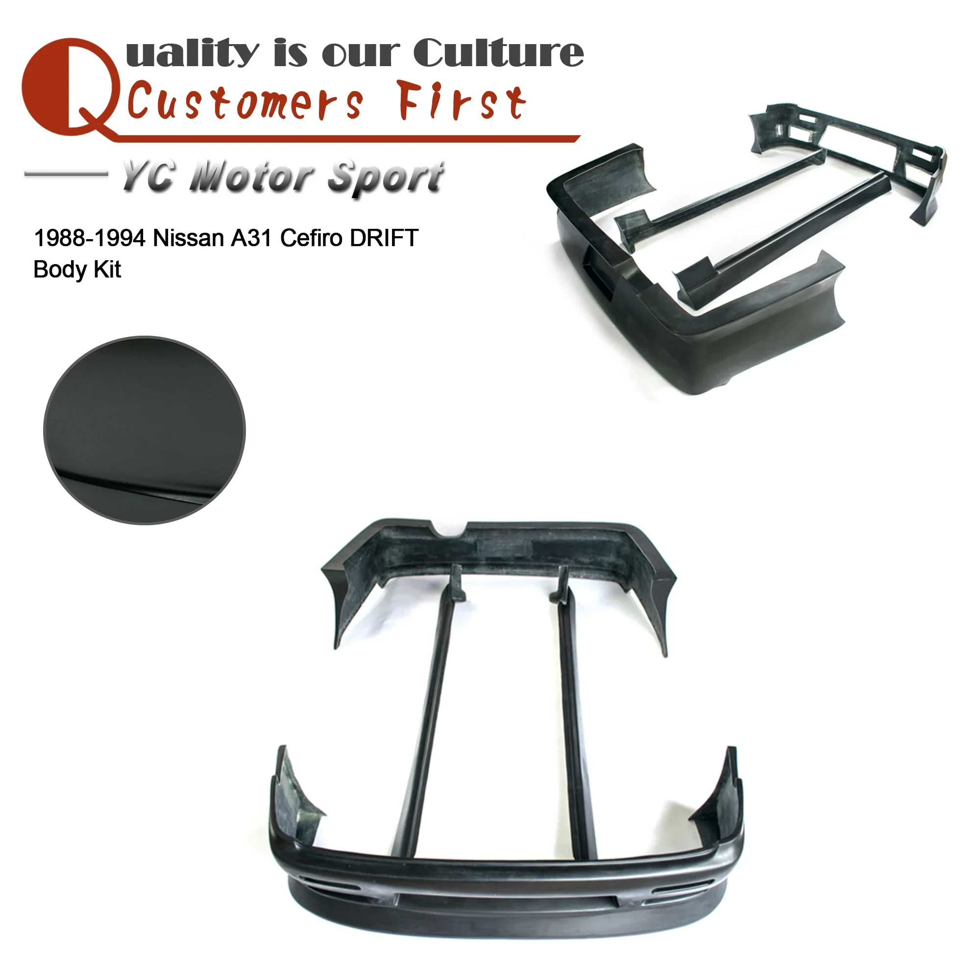 

Автомобильные аксессуары: Комплект обвеса из стекловолокна FRP для дрифта, подходит для A31 Cefiro 1988-1994 годов, включает передний бампер, боковые пороги, задний бампер.