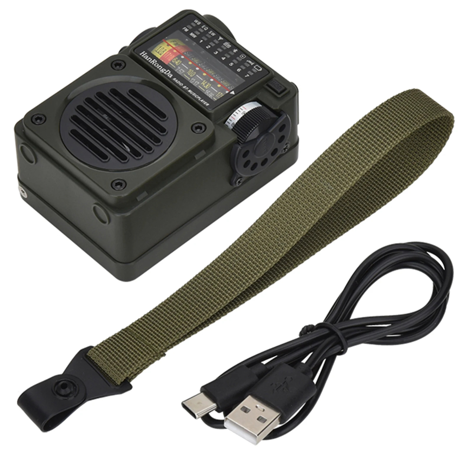 HRD-700 AM FM راديو مشغل موسيقى محمول تلقي إشارة قابلة للشحن بلوتوث المتكلم فاسق راديو الرجعية ، BT TF بطاقة التشغيل