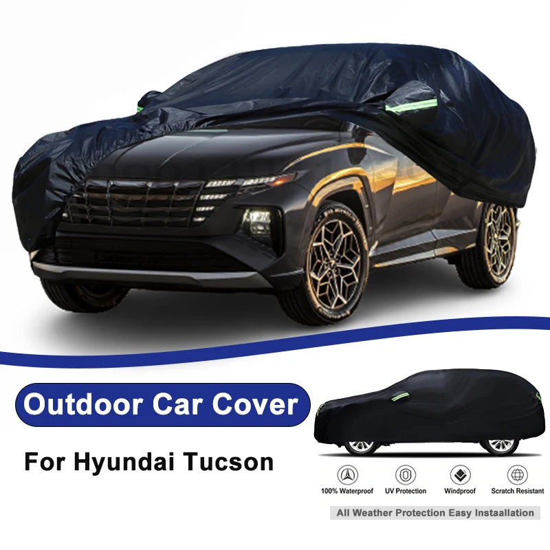 

Outdoor Full Car Cover For Hyundai Tucson with Reflective Strips Waterproof Snowproof Dustproof UV Protection Auto