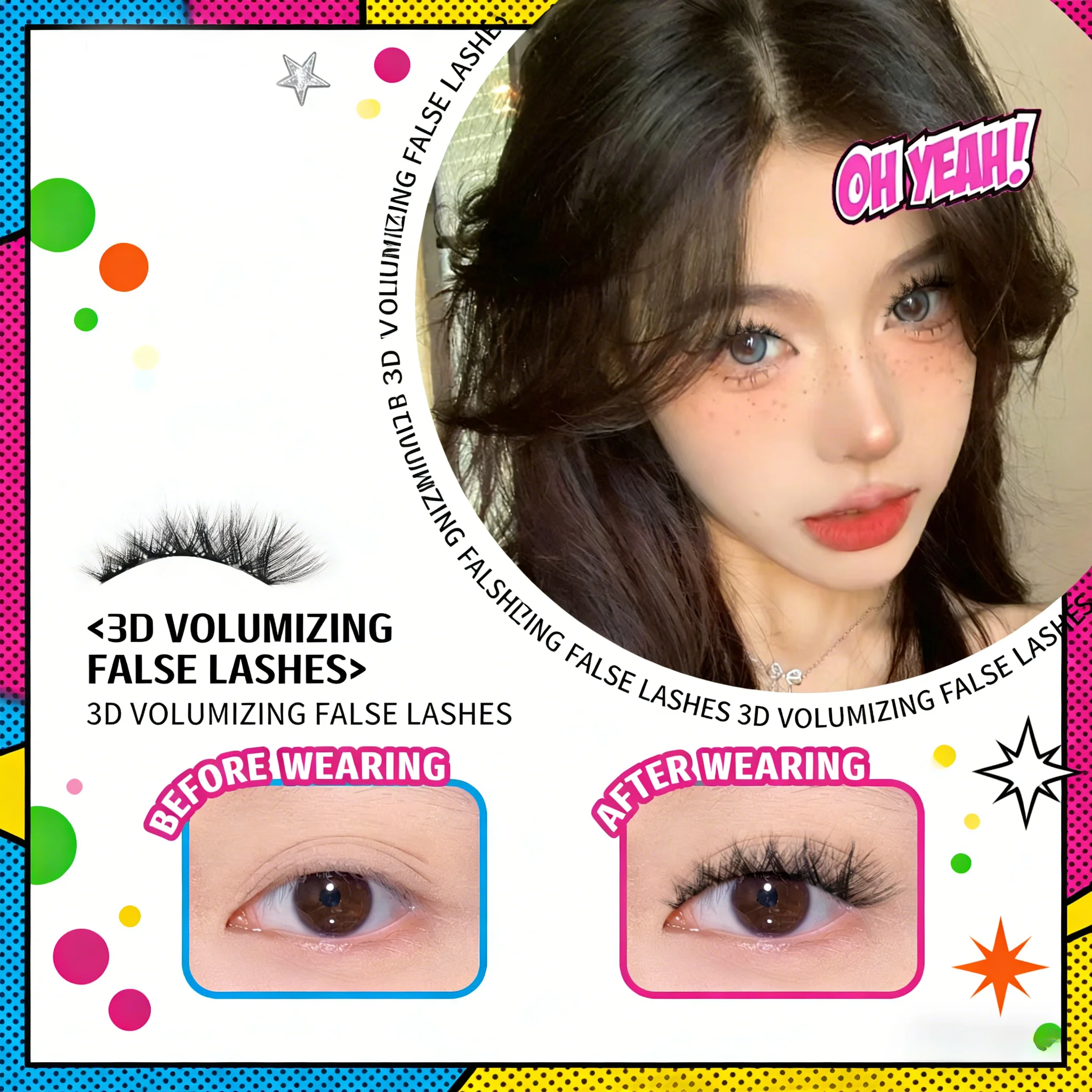 Hot-selling 10-pair pack of premium fluffy faux mink false eyelashes, reusable, natural and realistic, makeup set.