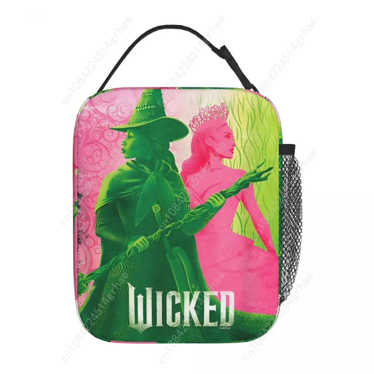 Torba na lunch Wicked Elphaba & Glinda, izolowana, do biura, z motywem muzycznego filmu, 2024, przenośna, modna, termiczna torba chłodząca na jedzenie.