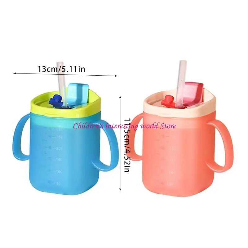 밀짚 & 씰 뚜껑 실용적인 어린이 우유 마시는 친절한 어린이 밀크 컵 425f