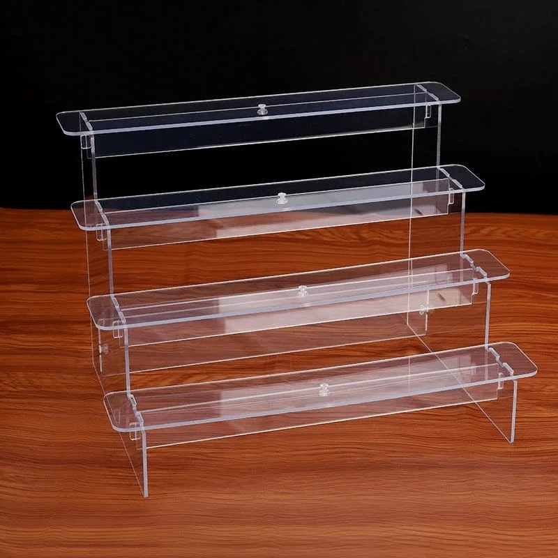 

1-4Layer Transparent Acrylic Display Rack Ladder Frame Bubble Mart Display Rack Transparent Blind Box Hand-made Model Base Frame