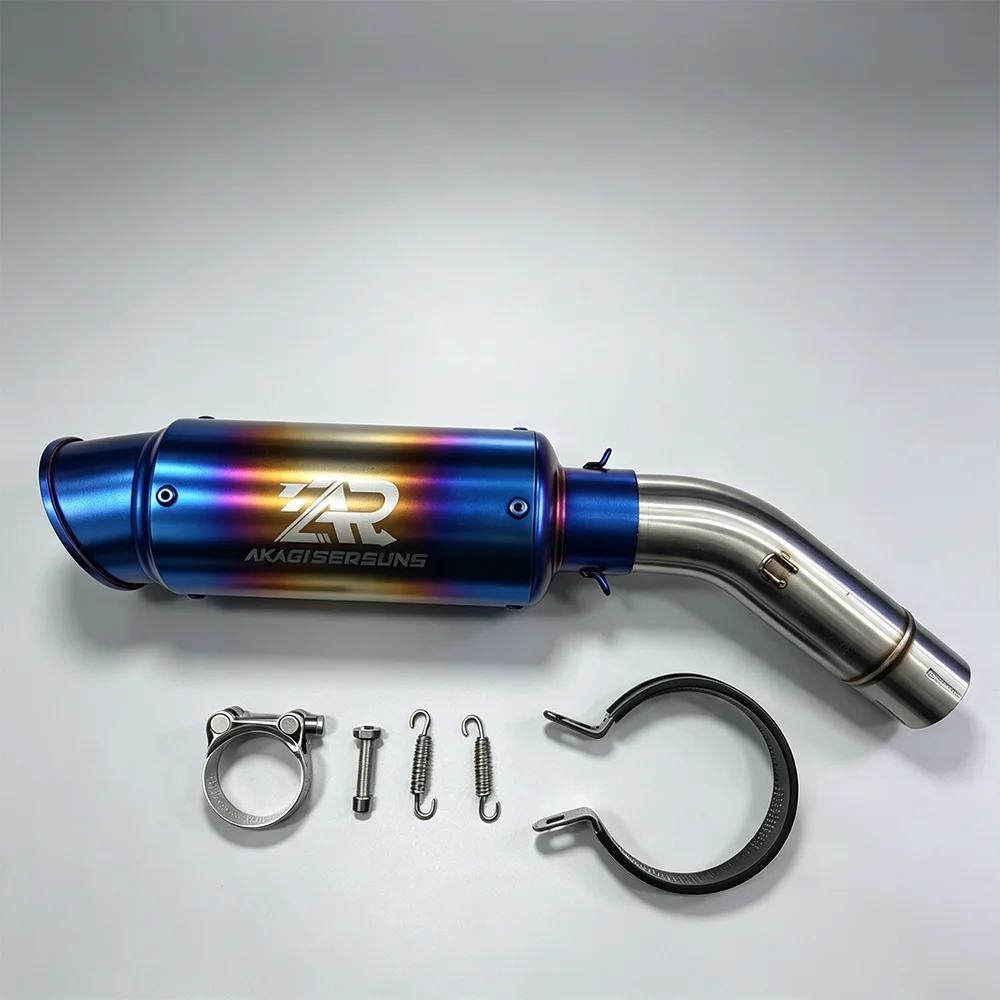 51mm modified exhaust midsection for Kobe 250RR, compatible with Suzuki GSX-R600/750 K11-K15 stainless steel adapter pipes.