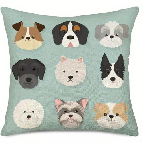 Cute Dog Collection Double-sided Printed pillow cover Short plush Suitable living rooms bedrooms sofas throw cushion cover