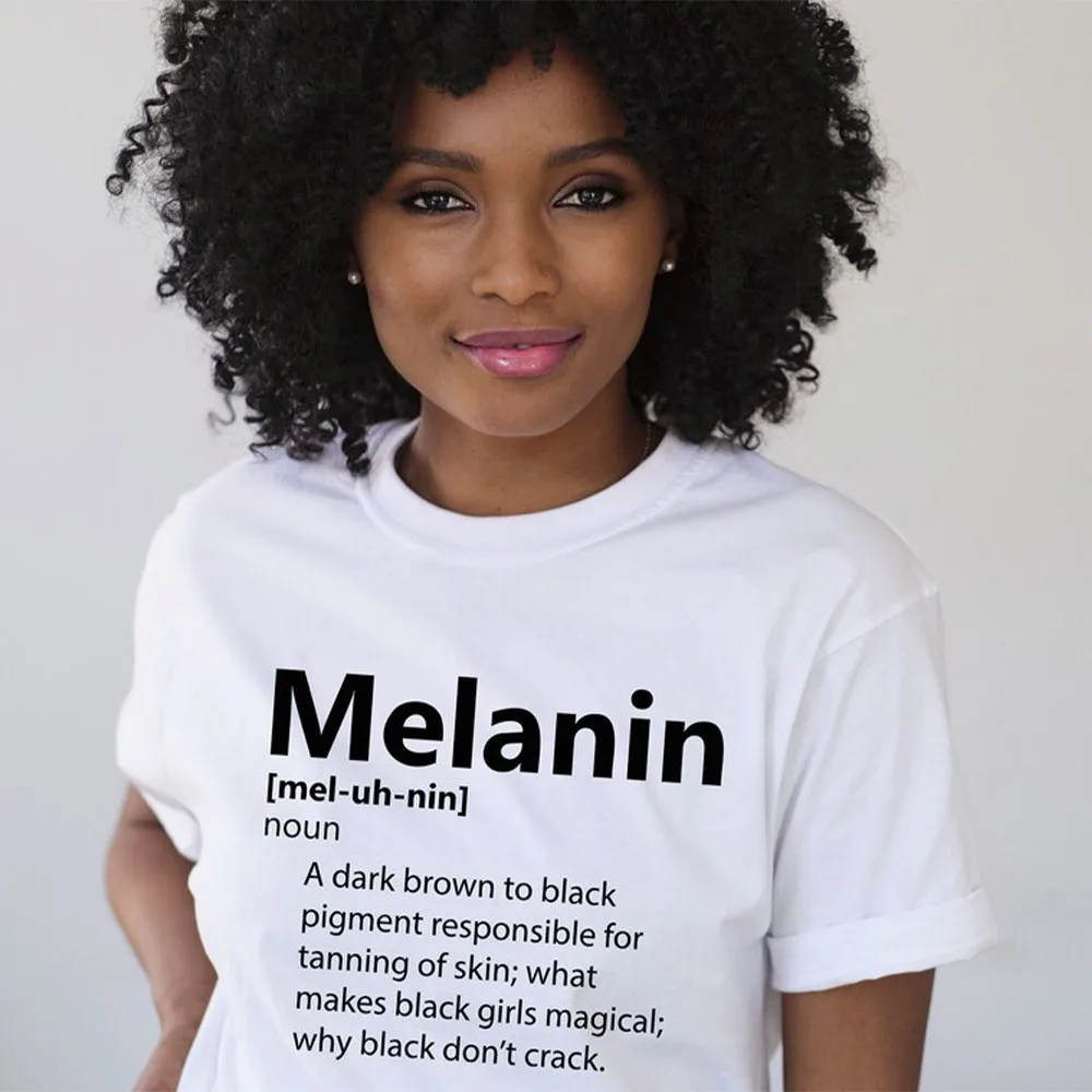 Black Women Letters Printed T Shirts Summer Short Sleeve Loose Cotton Black History Tops Tees Casual Graphic Shirts