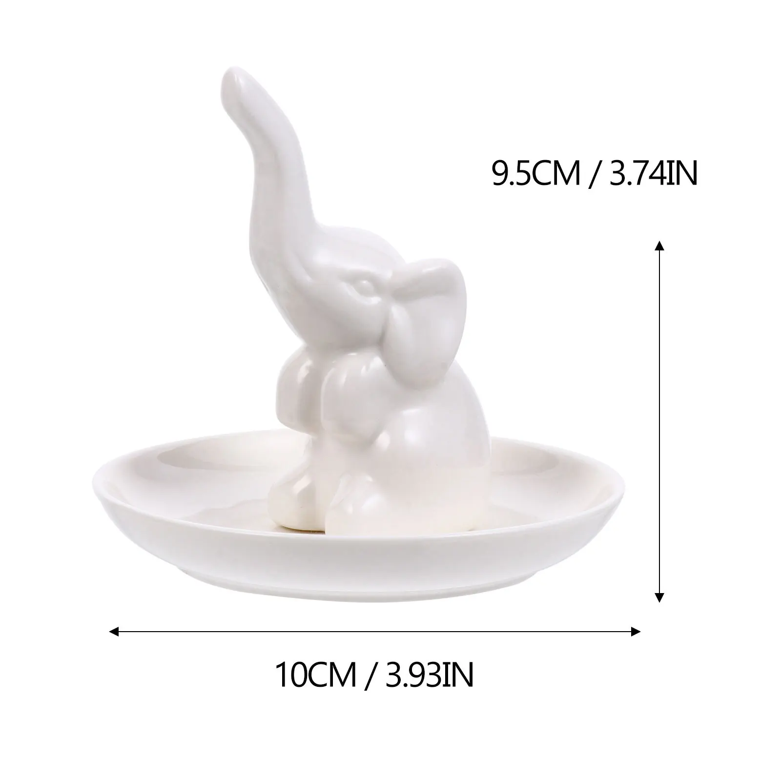 1 قطعة شكل الفيل علبة مجوهرات من السيراميك طبق تخزين دائم للخواتم أساور القلائد صواني خاتم الفيل #3