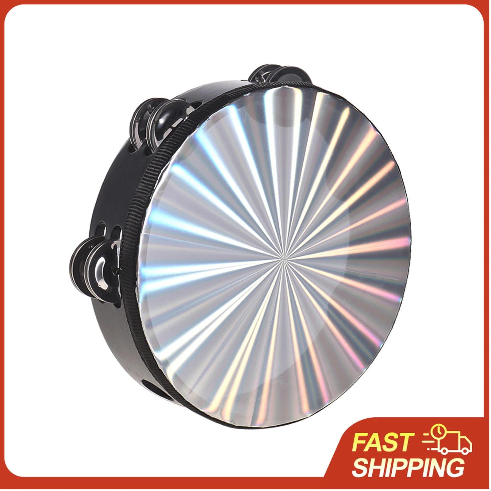 

Деревянный тамбурин 8/10 дюймов с двойным рядом колокольчиков и светоотражающей головкой, музыкальный ударный инструмент