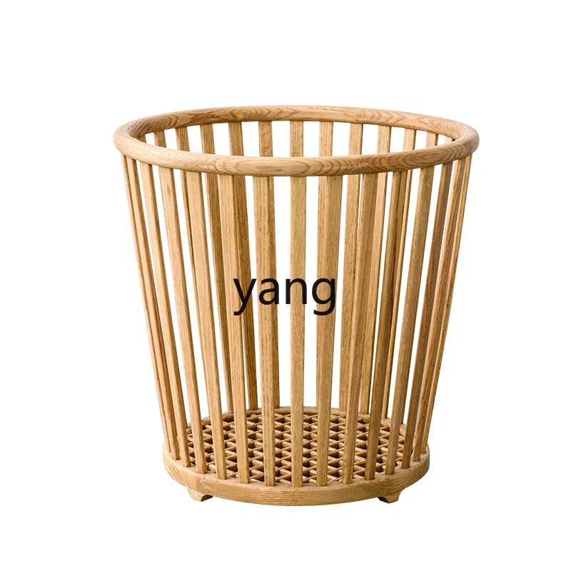 CX  oak solid wood round dirty clothes storage basket log retro minimalist laundry basket