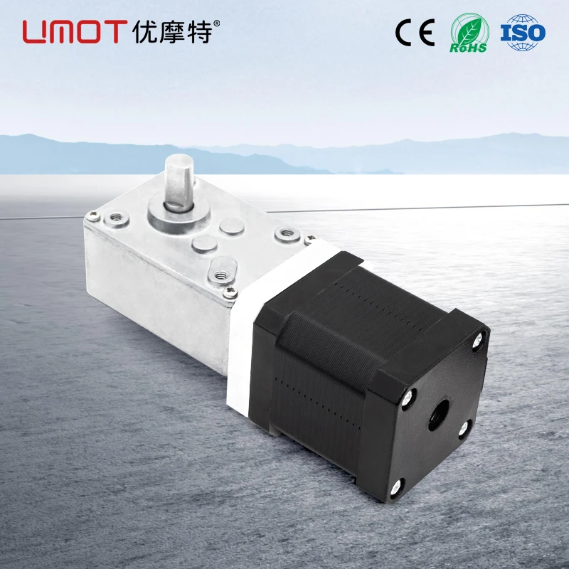 UMOT 35*28mm Nema 14 Hybrid 1.5° 200mN.m 1A Output Torque 3.5N.m Mini DC Worm Gear Stepper Motor Ratio 1:37.3-1:970 24V Gearbox