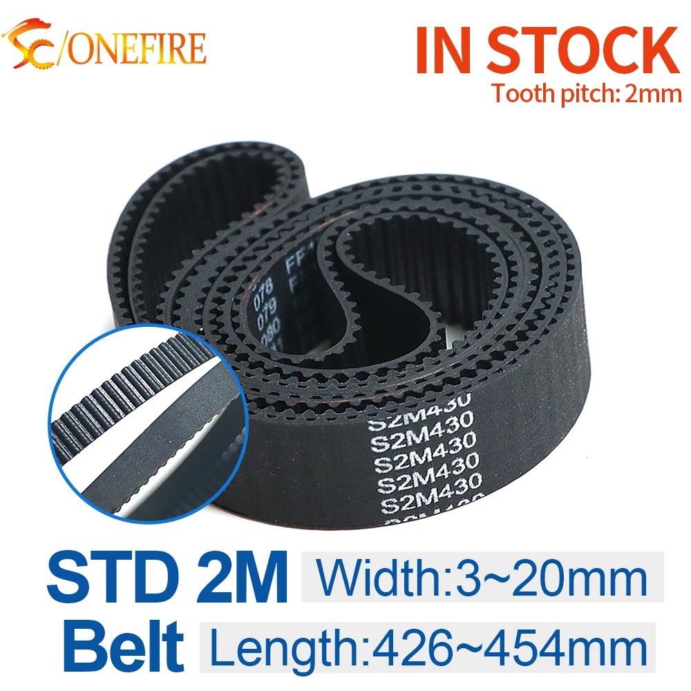 S2M Timing Belt 426/428/430/436/438/440/446/450/452/454mm width 3/5/6/9/10/12/15/20mm Rubber Synchronous for Replacement Parts