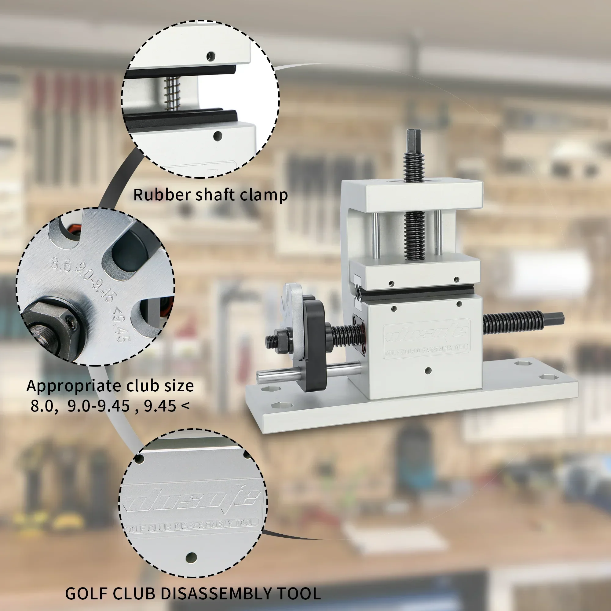 

In stock Wholesale Customized Golf Workshop Tools Aluminum Golf Club Head Removal Tool Professional Golf Shaft Clamp Vise Clamp