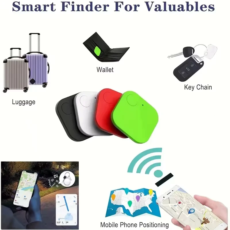 Мини GPS-трекер Bluetooth 5,0, устройство против потери, квадратное Голосовое управление для поиска ключей, устройство для отслеживания в реальном времени, GPS-локатор грузовика