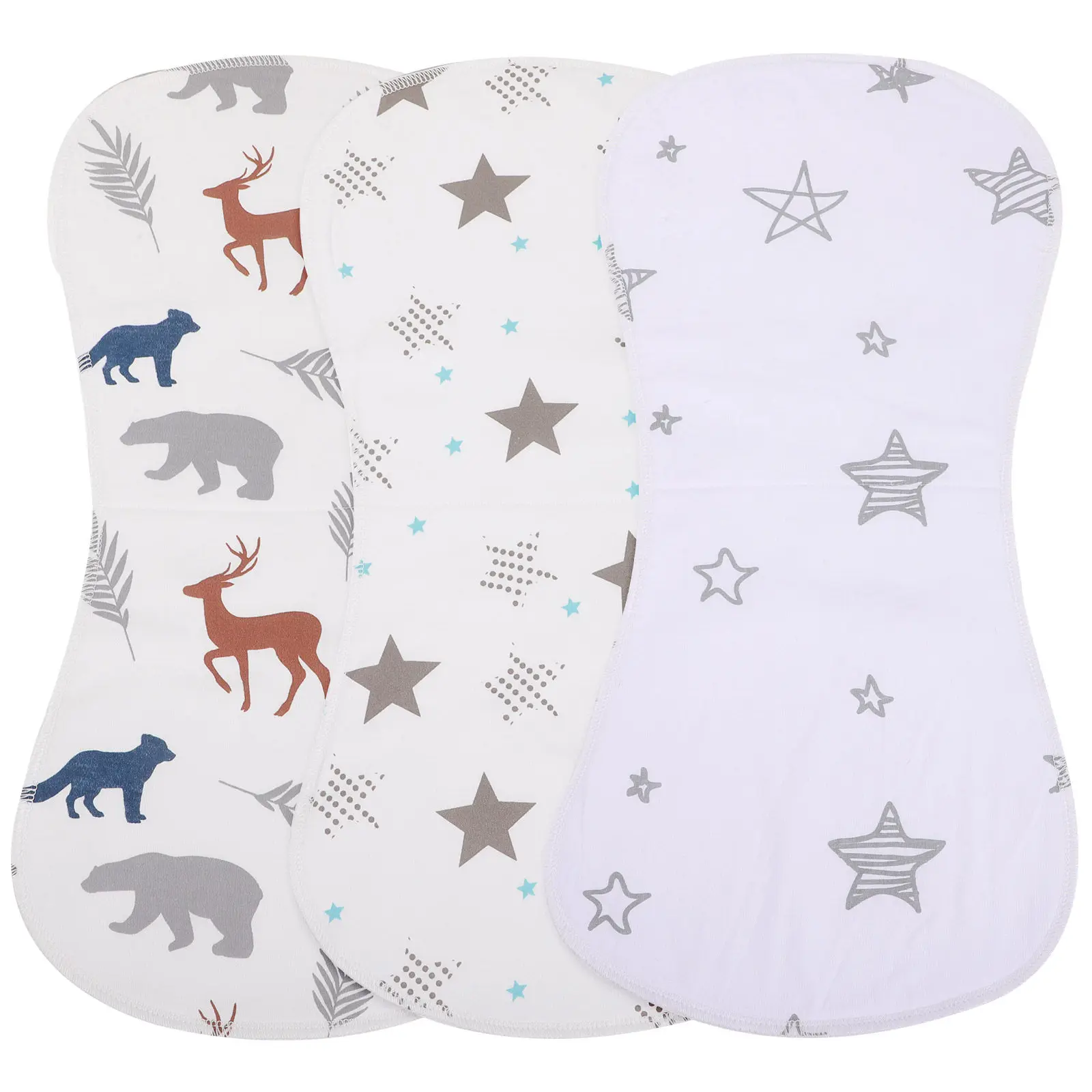 

Набор из 3 впитывающих хлопковых салфеток для отрыжки для младенцев: нежные, дышащие, многоразовые, для защиты от срыгивания, комфортные