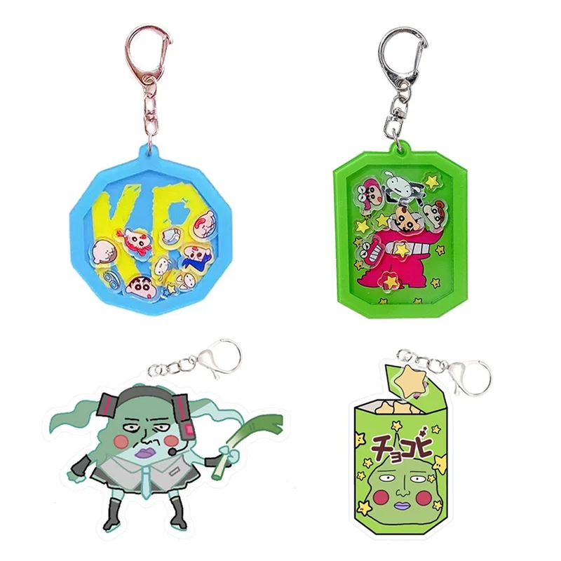 Anime Cartoon Shin-chan Miku Dimple Acrylic Keychain Student Backpack Pendant Keying Key Accessories Decoration Birthday Gift