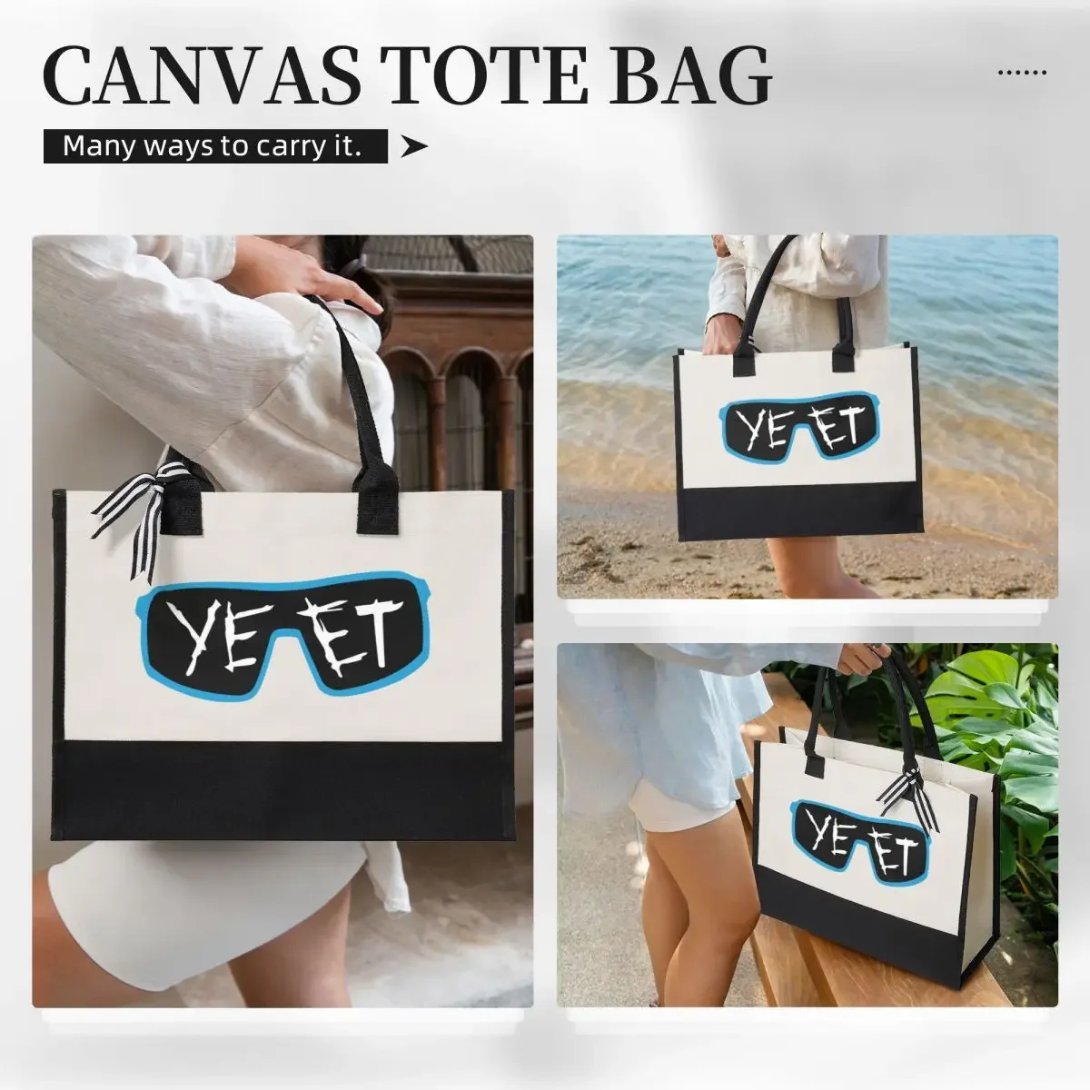 Canvas Gift Shopping Bag Yeet Canvas Large Capacity Bag Customizable Quality Gifts