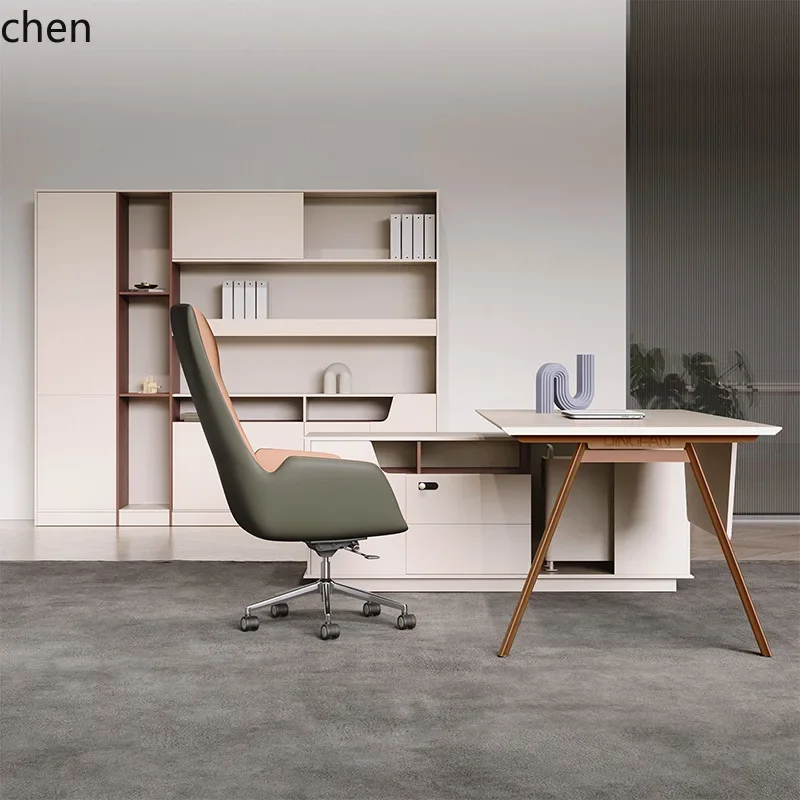 HT simple table and chair combination desk office single table light luxury high sense