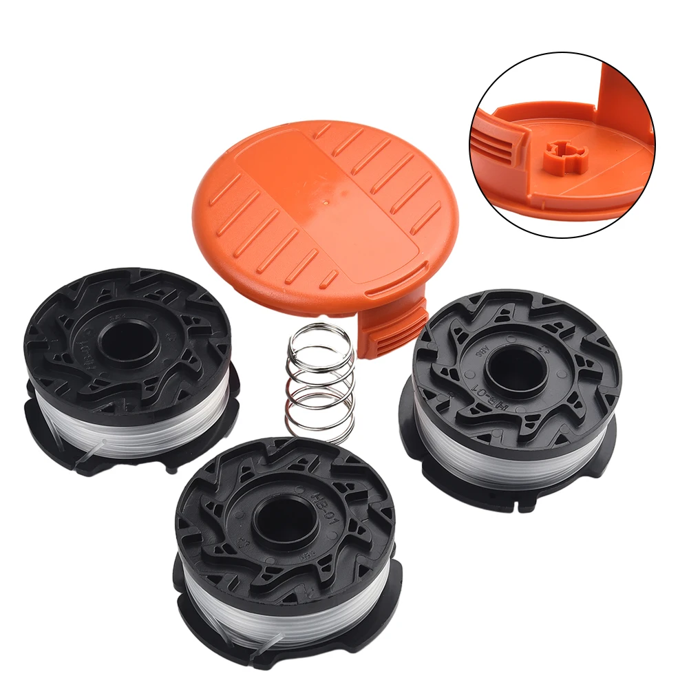 Cap Spring Trimmer Line Home Garden Trimmer 3/6Pack Decker LST220 Line Spool NST1118 NST2118 Replacement String