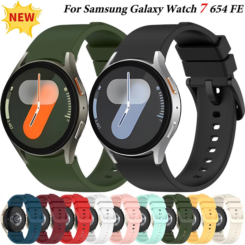 Original Silicone Strap for Samsung Galaxy Watch FE 4/5/6/7 44mm 44mm 40mm Pro 45mm  No Gap Band Watch 6 Classic 47mm 43mm Belt