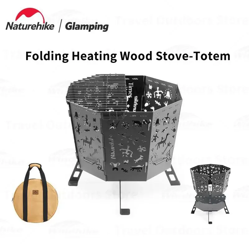 

Naturehike Folding Wood Burning Stove Winter Heating Picnic Kitchenware Stove Outdoor Camping Portable Stove with Baking Net