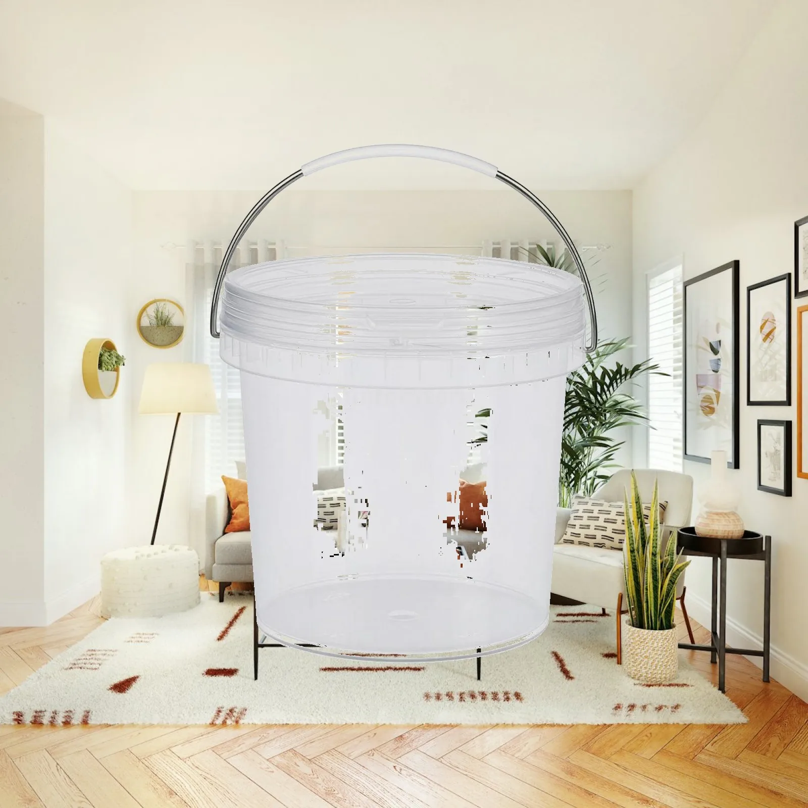 Food Grade Thick Wall Sealed Industrial Barrel Cylindrical Bulk Storage Container for Kitchen Pantry Organization with Easy