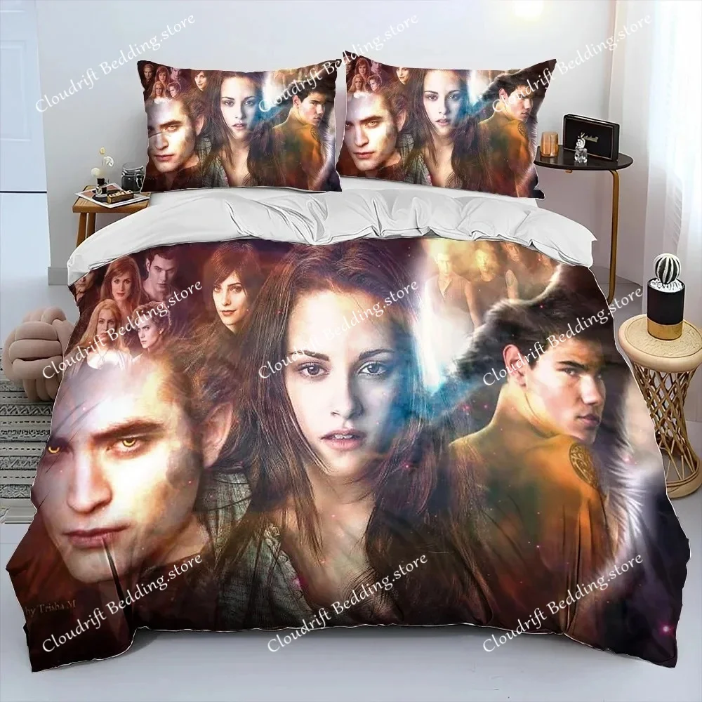 3D The Twilight Saga HD Printed Comforter Bedding Set,Duvet Cover Bed Set Quilt Cover Pillowcase,king Queen Size Bedding Set Kid