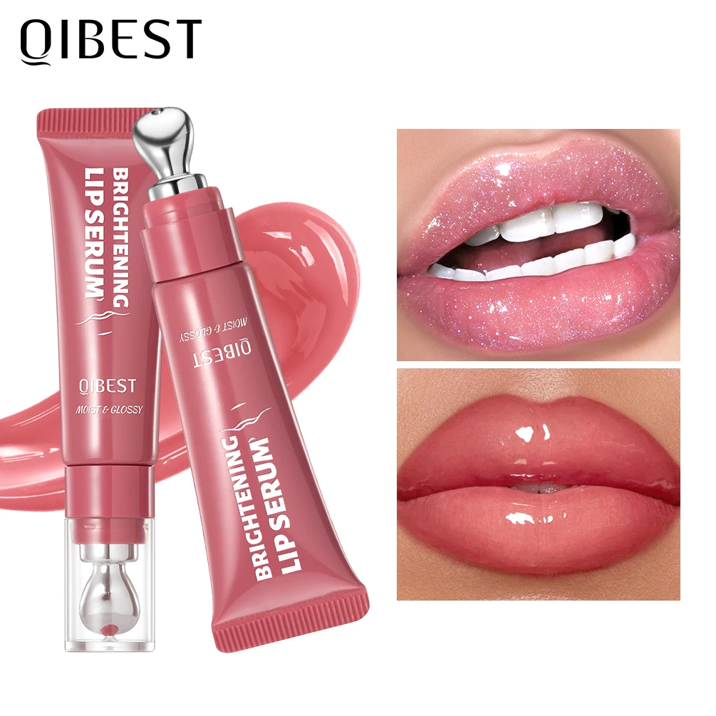QIBEST Moisturizing Lip Lotion Volumizing Lip Glaze Women's Makeup Moisturizing Natural Mirror Pearl Lipgloss Hydrating Lip Tint