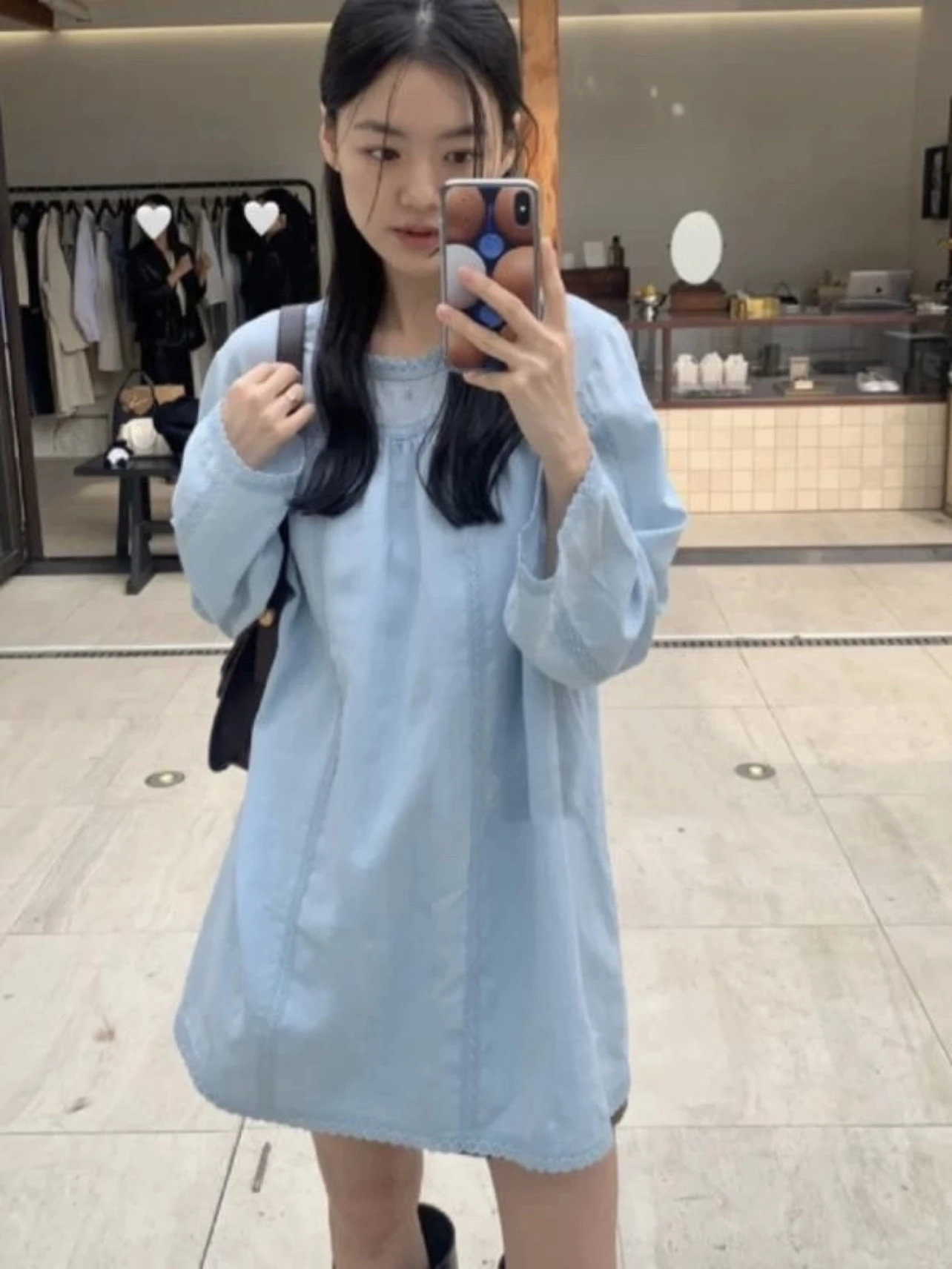 

Удобное женское платье с длинным рукавом Dr Candy Miss Korean Sle HOWUS из льна светлого цвета, прямого кроя, весна-лето