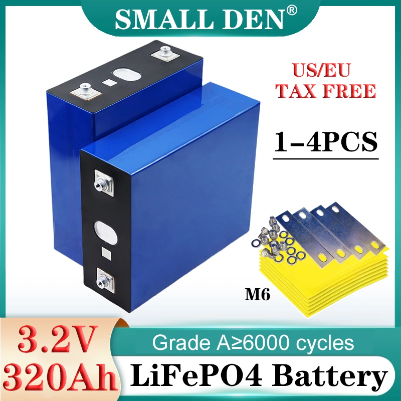 1-4PCS NEW 3.2V 320Ah Lifepo4 Battery 3C High Power DIY 12V 24V Electric car Golf cart Inverter Solar Wind Energy Large capacity