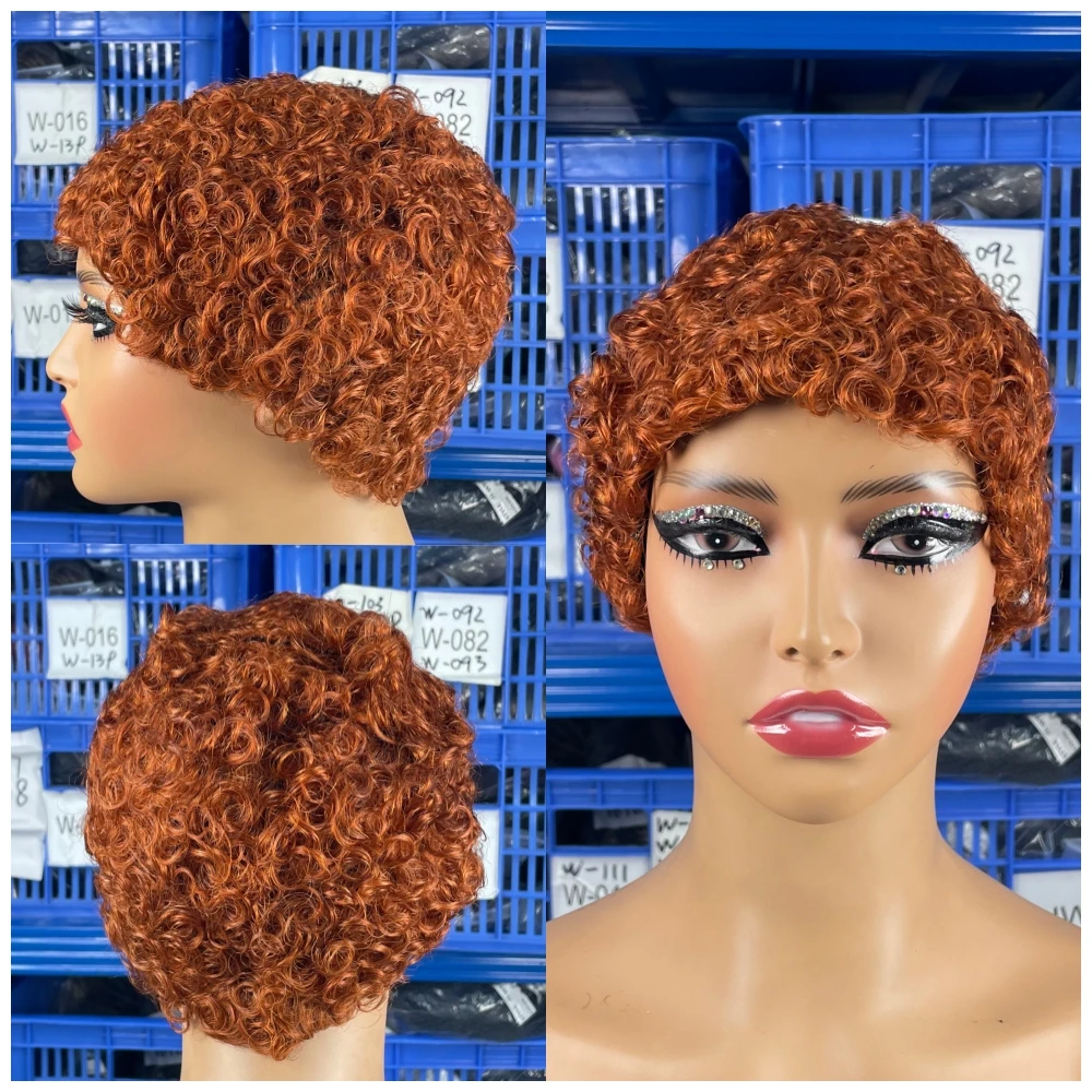

Malaika Short Curly Wigs Pixie Cut Wigs 100% Human Hair Wigs Chioma Trendy For Black Women Full Machine Made Wig